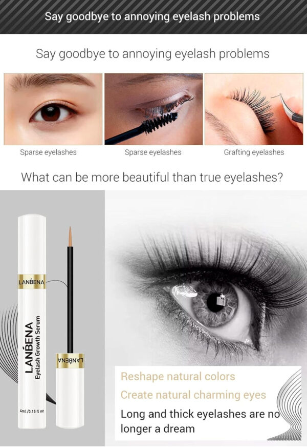 LANBENA Eyelash & Brow Growth Serum – Irritation-Free Formula for Longer, Fuller Lashes & Brows - Image 2