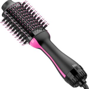 2-in-1 Hair Dryer & Styler Volumizer with Negative Ion Technology – 75mm Oval Ceramic Titanium Barrel