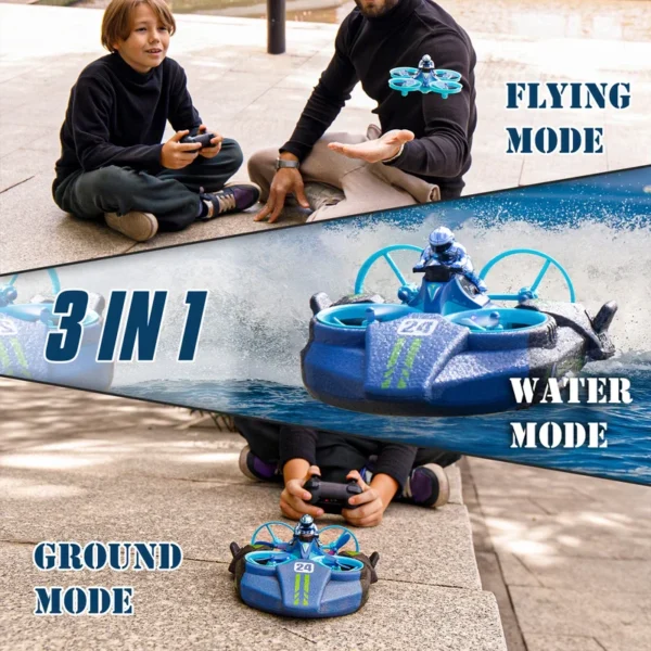 Quadcopter Remote Control Drone 3-in-1 – Air, Water & Land Explorer