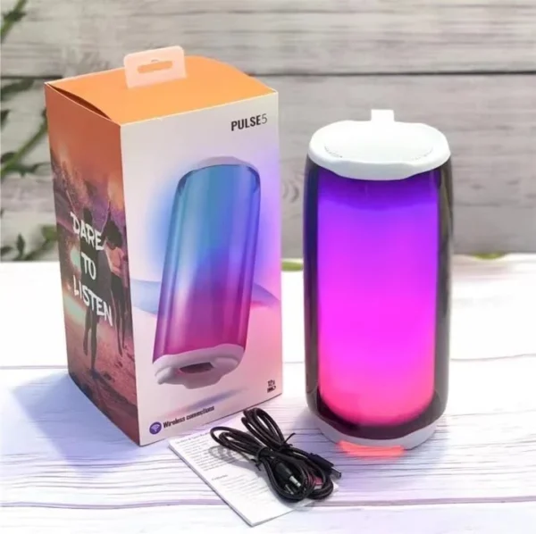 CALUS Pulse 5 Waterproof Bluetooth Speaker – 360° Light Show, Deep Bass, IP67 Rated, 12-Hour Playtime