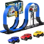 Track Racing Car Toy – DIY Magnetic Stunt Car with Inertia Roller Coaster Track