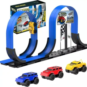 Track Racing Car Toy – DIY Magnetic Stunt Car with Inertia Roller Coaster Track