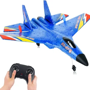 SU-27 RC Airplane – 2.4GHz 2-Channel Remote Control Jet with Gyro & LED Night Lights
