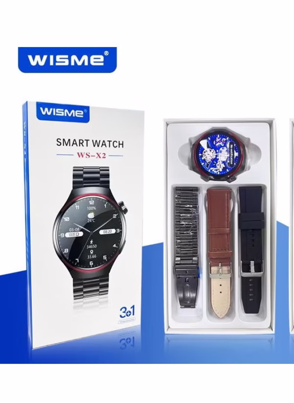 Wisme WS X2 Smart Watch with 3 Interchangeable Straps – Your Ultimate Fitness and Style Companion