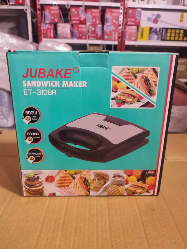 Sandwich Maker ET-3108A – 4-Slice Grill with Non-Stick Plates & Power Indicators