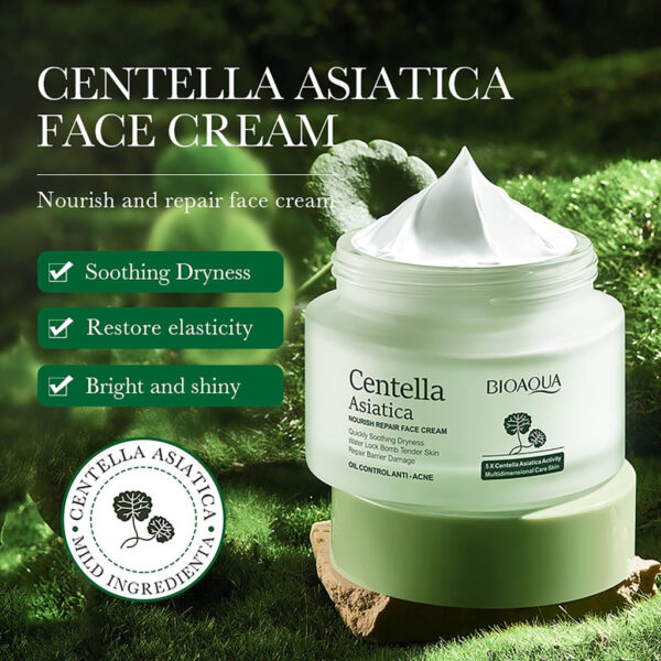 BIOAQUA Centella Asiatica Nourish Repair Face Cream – 50g | Hydrating, Oil Control & Anti-Acne Skincare - Image 3