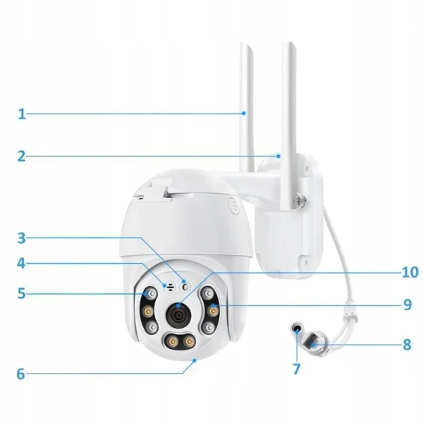 Calus C6X-L Smart WiFi Outdoor Rotating CCTV Camera – 1080P HD, Night Vision, IP66 Waterproof
