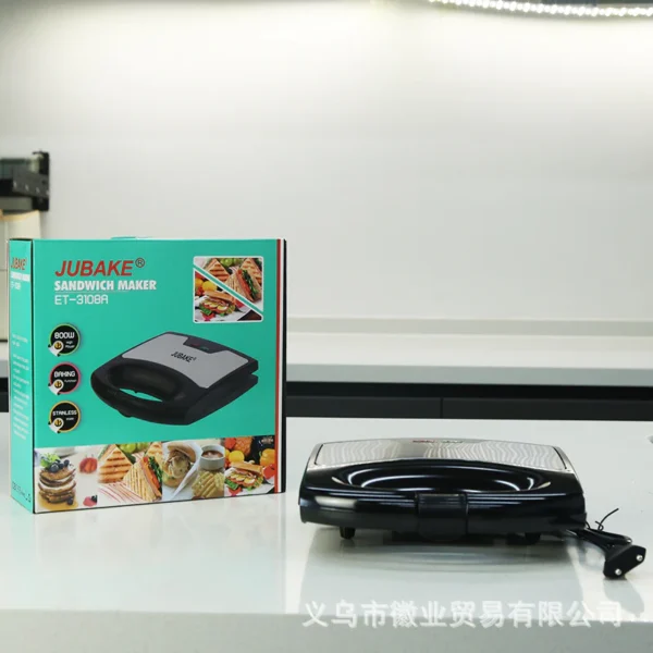 Sandwich Maker ET-3108A – 4-Slice Grill with Non-Stick Plates & Power Indicators