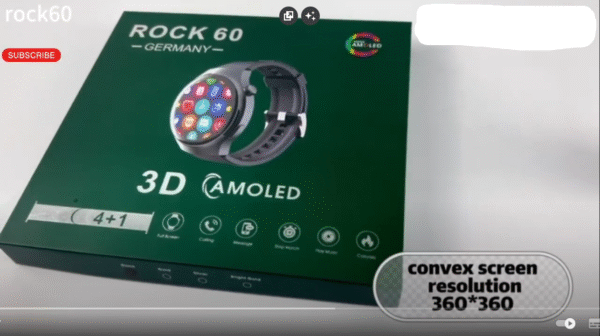 ROCK 60 Germany Smart Watch with Wireless Charging & 4 Interchangeable Straps