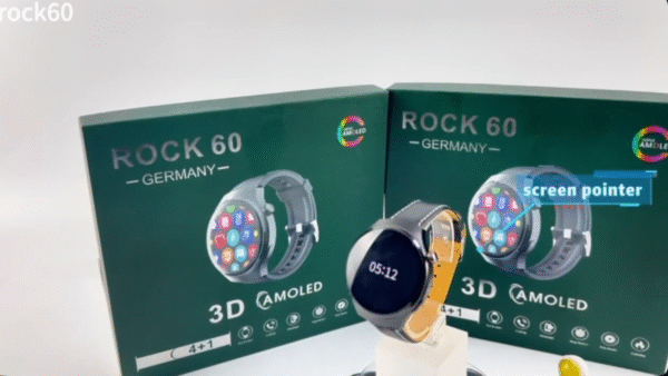 ROCK 60 Germany Smart Watch with Wireless Charging & 4 Interchangeable Straps
