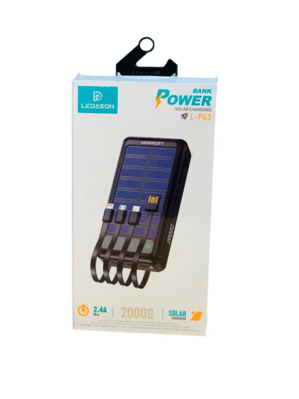 20000mAh Solar Power Bank – Wireless Charging, USB-C PD, QC 3.0, IP66 Waterproof