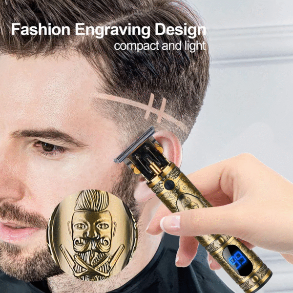 T9 Trimmer for Men – Zero-Gapped Cordless Hair & Beard Clipper with Sharp T-Blade, LCD Display, and USB Charging