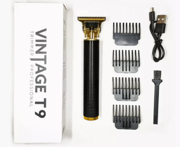 T9 Trimmer for Men – Zero-Gapped Cordless Hair & Beard Clipper with Sharp T-Blade, LCD Display, and USB Charging