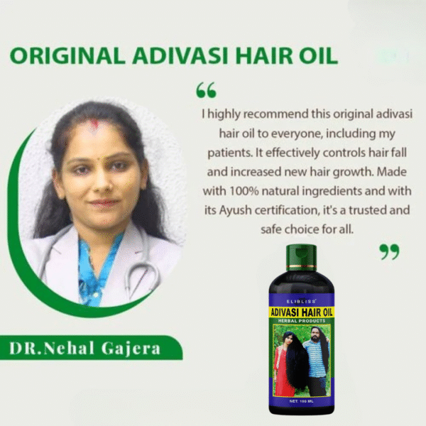 Adivasi Herbal Hair Growth Oil – Pure Ayurvedic Anti‑Hair‑Fall Oil with Bhringraj & Bamboo for Women & Men