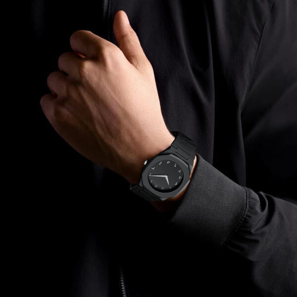 Men’s Stainless Steel Black Arabic Numeral Watch – Classic Arabic Dial, Slim Design, Durable Metal Strap